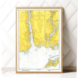 MG Global Historical Poster of New London Harbor Long Island Sound To Norwich Thames River Connecticut 1967 Harbors 359 | 11x17 12x18 16x24 24x36 Unframed Print Wall Art | Vintage Home Office Decor
