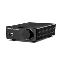 AIYIMA A07 Premium TPA3255 Power Amplifier 300Wx2 HiFi Class D Audio Amp Mini 2 Channel Stereo Amplifier for Passive Speaker Desktop Bookshelf Home Theater System with DC 32V Power Adapter