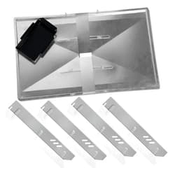 Outdoor Bazaar Grease Tray and 4-Pack, 15 inch Dyna Glo Heat Shield for DGF493BNP, DGF510SBP, Heat Plates for Backyard Grill Replacement Parts BY15-101-001-02, BY13-101-001-13, GBC1460W, Stainless Steel, Bundle
