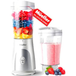 MÜELLERHOME Mueller Personal Blender for Shakes and Smoothies with 15 Oz Travel Cup and Lid, Juices, Baby Food, Heavy-Duty Portable Blender & Food Processor, White