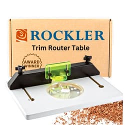 Rockler Trim Router Table – Adjustable Table Router - Best Router Table w/Pre-Drilled Holes on Back - Router Table w/High-Visibility Bit Guard, 1/4