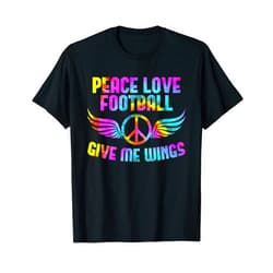 Football Coach Football Player Peace Sign Peace saying American Football Team Peace Love Football T-Shirt