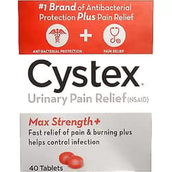 Cystex Plus Urinary Pain Relief Tablets 40 ea (Packs of 2)
