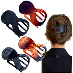 Aswewamt 4 Pcs French Concord Flat Hair Clips, 3.35 Inch Curved Hair Claw Alligator Hair Clips Volume Strong Hold Banana Barrettes Hair Clamps Jaw Clips for Women