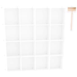 C&AHOME Cube Storage Organizer, 16-Cube Shelves Units, Closet Cabinet, DIY Plastic Modular Book Shelf, Ideal for Bedroom, Living Room, Office, 48.4