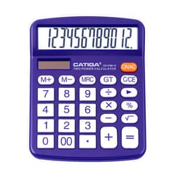 CATIGA Desktop Calculator 12 Digit with Large LCD Display and Sensitive Button, Solar and Battery Dual Power, Standard Function for Office, Home, School, CD-2786 (Purple)