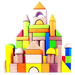 Migargle Wooden Building Blocks Set for Kids - Rainbow Stacker Stacking Game Construction Toys Set Preschool Colorful Learning Educational Toys - Geometry Wooden Blocks for Boys & Girls
