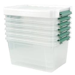 Saedy 6 Pcs Large Clear Storage Box, 35 Qt Plastic Bins with Lids for Versatile Storage