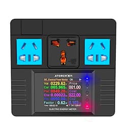 JUWEIAT Electricity Usage Monitor,Energy Meter Digital Energy Watt Monitor Power Consumption Amp Meter with 3 Outlets Electricity Analyzer Monitoring Device for Energy Electricity Cost Measuring Meter Socket
