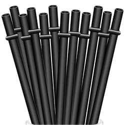 ALINK 12-Pack Reusable Black Straws, 10.5