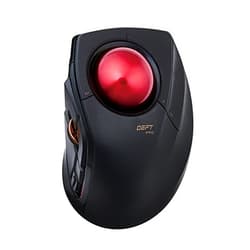 ELECOM DEFT PRO Trackball Mouse, Wired, Wireless, Bluetooth 3 Types Connection, Ergonomic Design, 8-Button Function, Red Ball, Windows11, MacOS (M-DPT1MRXBK)