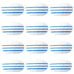 Lxiyu 12 Pack Steam Mop Pads Compatible with PurSteam Steam Mop Cleaner 10-in-1/ThermaPro 211, Washable Reusable Replacement Microfiber Soft Pads for All Types of Floors