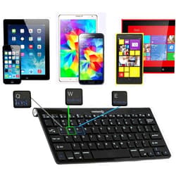 Navitech Black Wireless Multi OS Keyboard Compatible with All Android/Windows & iOS Tablets Including The Elecost E10.1 Tablet | Fengxiang 10 inch Tablet | Fullwei 10.1Inch Tablet