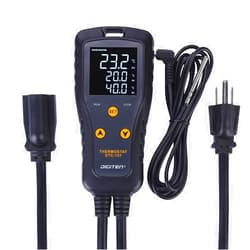 DIGITEN Temperature Controller Heat Mat Thermostat Outlet DTC151 Digital Temperature Controller 110V 15A Reptile Thermostat Greenhouse Thermostat Aquarium Temperature Controller Heating Cooling Mode