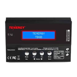Tenergy TB-6AB Balance Charger Discharger 1S-6S Digital Battery Pack Charger for NiMH/NiCD/Li-PO/Li-Fe Packs w/ LCD Display Hobby Battery Charger w/ Tamiya/JST/EC3/HiTec/Deans Connectors + Power Supply