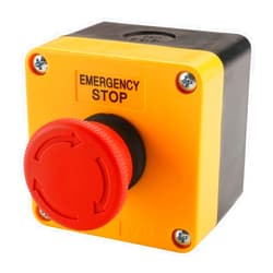 Baomain Red Sign Emergency Stop Switch Push Button Weatherproof Push Button Switch with Box 10A 660V 1NO 1NC