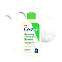 CeraVe Hydrating Foaming Oil Cleanser, Moisturizing Cleanser for Face & Body, Squalane Oil + Hyaluronic Acid + Ceramides, For Dry to Very Dry Skin, Fragrance Free & Residue Free, 8 FL Oz