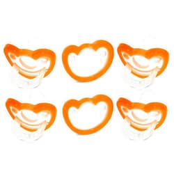 RaZbaby Jollypop Pacifier for Babies 3 Months and Up, USA Made, Natural Shaped Orthodontic Binky, Lovingly Shared in NICUs & Hospitals Worldwide, Medical-Grade 100% BPA-Free - 6 Pack - Orange