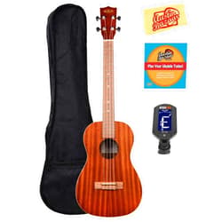 Kala KA-B Mahogany Baritone Ukulele Bundle with Gig Bag, Clip-On Tuner, Austin Bazaar Instructional DVD, and Polishing Cloth