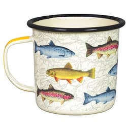 Gentlemen's Hardware - Fish Mug, Ideal for Camping, Hiking, & Backpacking, For Hot & Cold Beverages, Easy to Clean, Convenient (17oz, Cream)