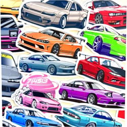 Funfactordesign Japanese Drift Legend S13 S14 S15 Silvia 180sx 200sx 240sx si180 Classic JDM Car Vinyl Stickers