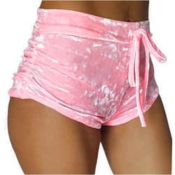 CHICFOR Women Sexy Velvet Shorts Exercise Workout Bottoms Shorts, two size up