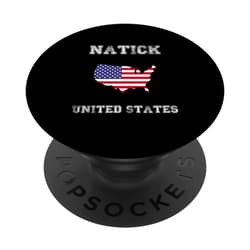 Natick United States Vintage Retro Flag Souvenirs Natick United States Vintage United States Flag Map Design PopSockets Standard PopGrip