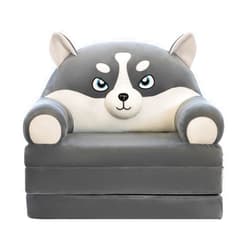 Shenruifa 2 in 1 Foldable Children's Sofa Cushion Plush Sofa Cute Sofa Chair for Children (E)