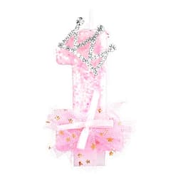 Generic Crown Number Candle Birthday Candle - Pink Sequin Candle for Kids Adults, 3inch Numeral Candle Glitter Number Birthday Candle for Christmas/Birthday/Wedding/Reunion/Theme Party (1)