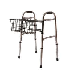 Medline Two-Button Walker Basket, Lightweight, Durable, Easy Installation, Convenient Storages, Ideal for Medical Patients, Hospitals, Nursing Homes (Pack of 2)