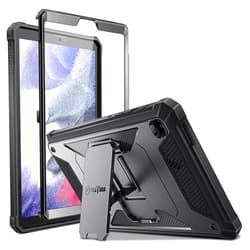 Fintie Shockproof Case for Samsung Galaxy Tab A7 Lite 8.7 Inch 2021 Model (SM-T220/T225/T227), Tuatara Rugged Unibody Hybrid Full Protective Bumper Kickstand Cover w/Built-in Screen Protector, Black