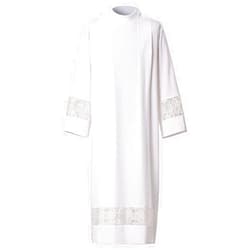 BLESSUME Catholic Priest Alb Pleated Lace Pulpit Liturgical Cotta Vestment Robe