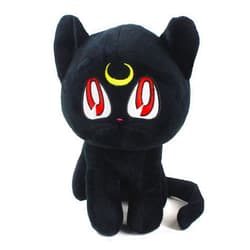 LINKOM Anime Plush Doll Pet Cat Soft Plushie Stuffed Animal Figure Toy 11” Gift Decoration for Kids Girls (28cm/11inch, Black)