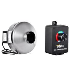 iPower 10 Inch 862 CFM Inline Duct Fan and Variable Speed Controller for Ventilation Exhaust Blower