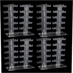ZIQI 4Pack 2 Row Sunglass Display Stand Glasses Holder, Sunglasses Display Rack, Transparent Eyewear Holder Display Stand