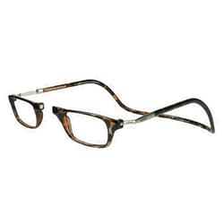 CliC Magnetic Reading Glasses, Computer Readers, Replaceable Lens, Original Long, (M-L, Tortoise, 2.00 Magnification)