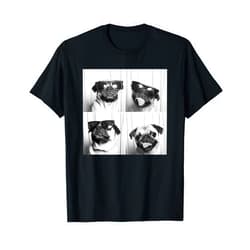 Funny Silly Pug Mom Unique Graphic Men Women Kids Cute Pug Face Pet Photobooth Cool Pug With Sunglasses T-Shirt