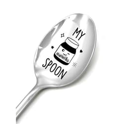 PWHINGN Fun My Nutella Spoon Engraved Stainless Steel Coffee & Ice Cream Spoon - Gifts for Nutella Lovers, Men, Women, Sister, Brother