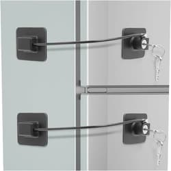 KOVOSCH Refrigerator Lock for kids with Keys, Fridge Lock for Baby Proof, Child Safety Cabinet Locks, Black, 2 Pack