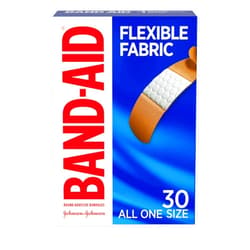 Band-Aid Brand Flexible Fabric Adhesive Bandages, Comfortable Flexible Protection & Wound Care of Minor Cuts & Scrapes, Quilt-Aid Technology to Cushion Painful Wounds, All One Size, 30 ct
