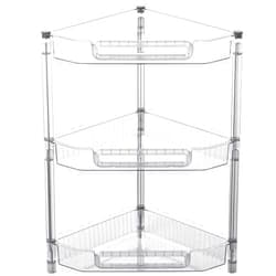 HYBRIDEAS 3-Tier Corner Shelf Organizer for Bathroom Counter Skincare and Makeup Storage Vanity Dresser Organizer Countertop Tray Perfume Holder Shelving