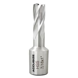 Accusize Industrial Tools 7/16'' Cutting Dia, 1'' Cutting Depth, H.S.S. Annular Cutter with 3/4'' Weldon Shank, 2080-2012