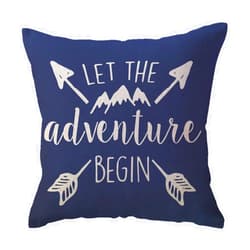 ULOVE LOVE YOURSELF Adventure Arrow Throw Pillow Covers Mountain Forest Pillowcases 18 x 18 Inch Let The Adventure Begin Decorative Cushion Covers for Cabin/Camper (Blue)