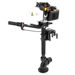 CheriMuMu Outboard Motor, 4-Stroke 4HP Outboard Motor Jet Pump Boat Engine, 55CC Heavy Duty Wind Cooling System Short Shaft Fishing Boat Engine, for Inflatable Kayak Dinghy Canoe Small Boat