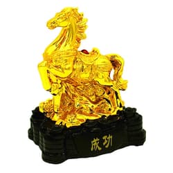 Betterdecor Feng Shui Gold Horse Statue Figurine Home Office Decoration for Good Luck (Horse)