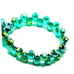DIQIO 6x8mm Sparkle Teardrop Crystal Beads for Jewelry Making - Horizontal Drilled Faceted Glass Spacer Beads for Bracelets(82-88pcs, Peacock Green AB)