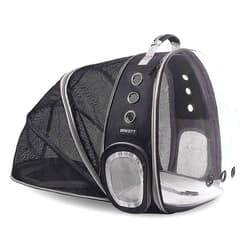 BEIKOTT Back Expandable Cat Backpack, Pet Dog Backpack Carrier for Small Cats Dogs and Birds, Transparent Space Capsule Backpack for Travel/Hiking/Outdoor