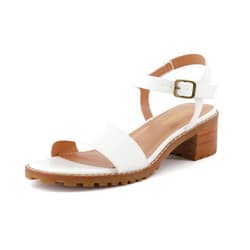 CUSHIONAIRE Flynn one band block heel sandal +Memory Foam, Wide Widths Available
