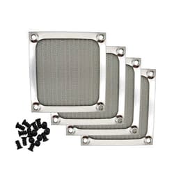 IMSurQltyPrise 80mm Computer Fan Filter Grills with Screws, Aluminum Frame Ultra Fine Stainelss Steel Mesh - 4 Pack (Silver)