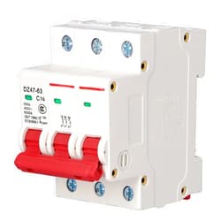 Hilitand Miniature Circuit Breaker PC Cover Overload Household Air Switch DIN Rail Mount AC 400V 3P DZ47 63 for Lighting (16A)